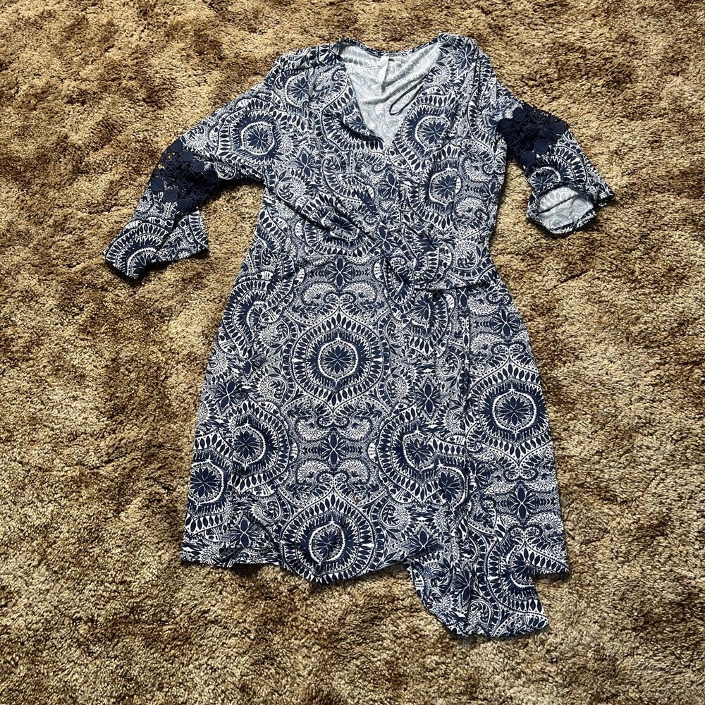 Women's NY Collections Dress Large Blue